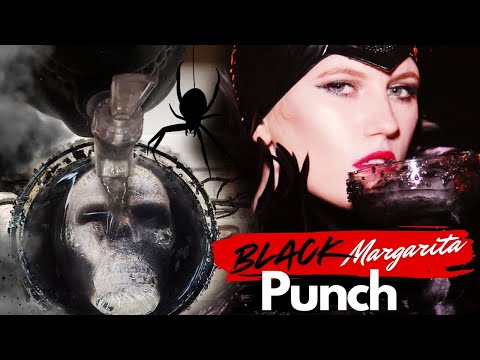 Black Margarita Punch 👻 Large Batch Halloween Cocktails | How To Make Recipe
