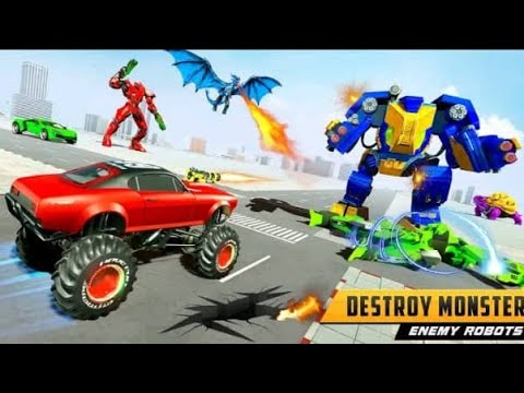 US Flying Dragon Robot Police Robot Car Transformation#temugamer