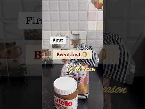 First breakfast of the season 🌧️ #breakfastrecipe #breakfast #nutella #brownbread #peacefulvlog