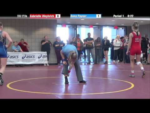 58 kg QF - Gabrielle Weyhrich (McKendree) vs. Anna Poyner (Missouri Valley)