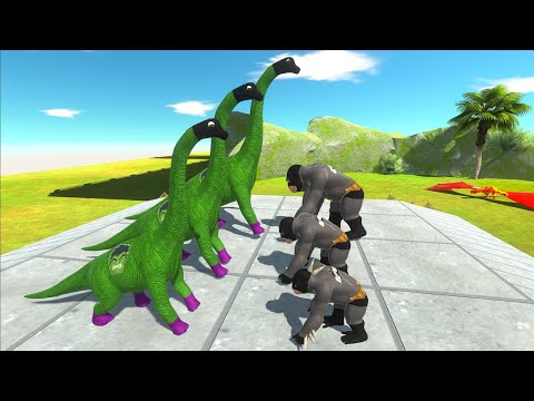 3x HULK BRACHIO vs 3X BATMAN GORO vs FLASH DRAGON DEATH CLIMB - Animal Revolt Battle Simulator