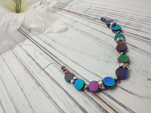 Sparkly, Electroplated Necklace Using Bargain Bead Box July 2023 Beads!
