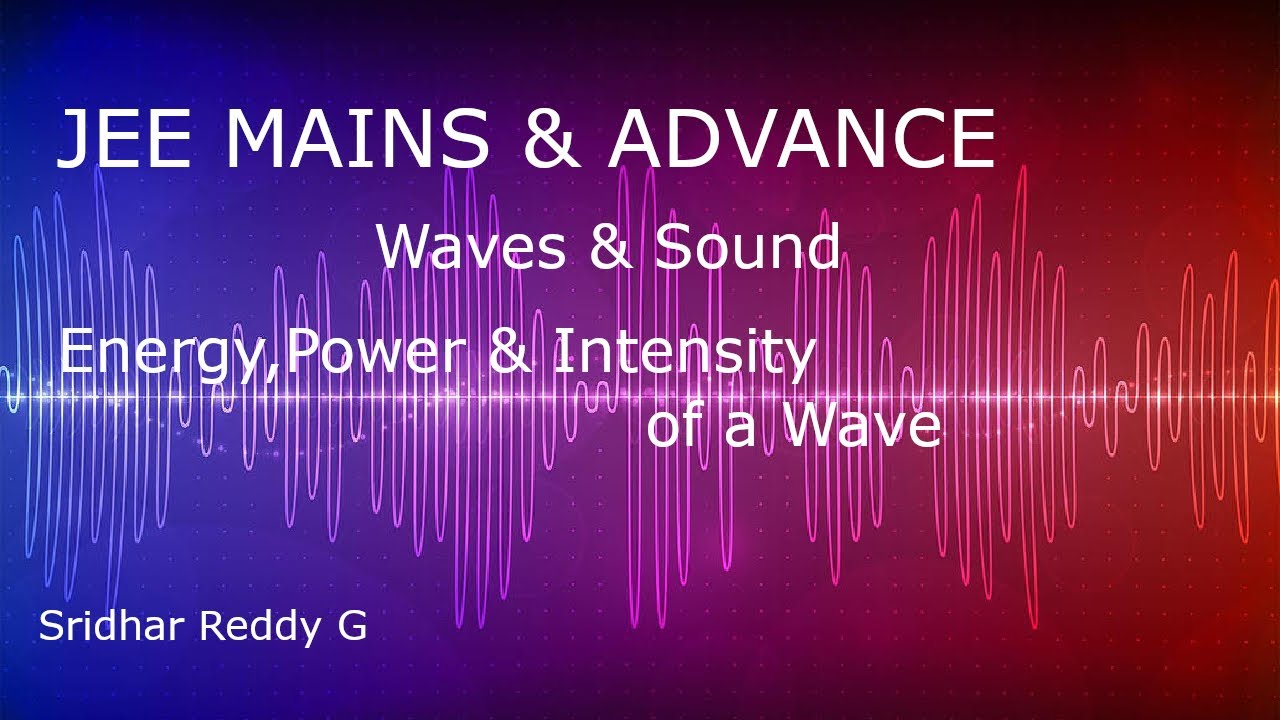 Energy, Power & Intensity of a wave,