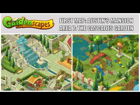 Gardenscapes: New Acres Gameplay Part 5 - Restoring Area 7: The Cascades Garden