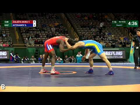 Round 3 FS - 79 kg: Y. ZULUETA MORA (CUB) v. S. AITZHANOV (KAZ)