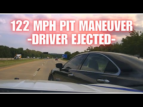 122 MPH PIT Maneuver on Lexus by Arkansas State Police - Female driver EJECTED! #pursuit #chase