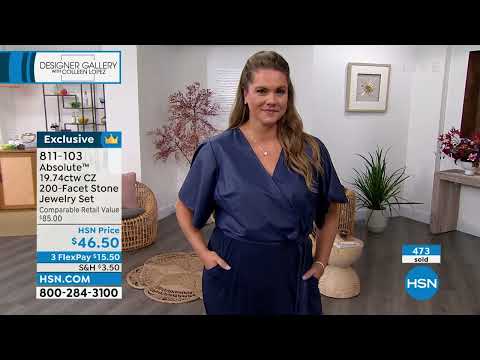 Absolute 19.74ctw CZ 200Facet Stone Pendant, Chain and E...