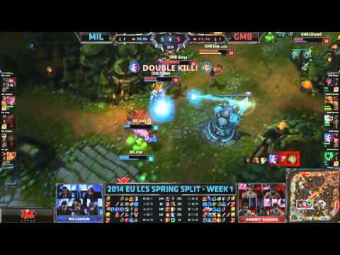 EU LCS S4 Spring W1D2: Gambit Gaming vs Millenium Highlights