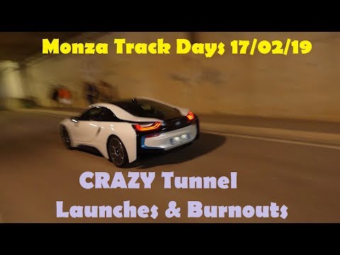 MONZA TUNNEL AUTODROMO  17/02/19 - CRAZY Tunnel Launches & Burnouts