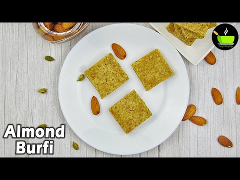 Almond Burfi Using Jaggery | Badam Burfi Recipe | Almond Burfi Recipe | Badam Katli Recipe | Sweets