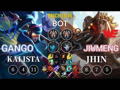 CGA Gango Kalista vs WE Jiumeng Jhin Bot - KR Patch 10.16