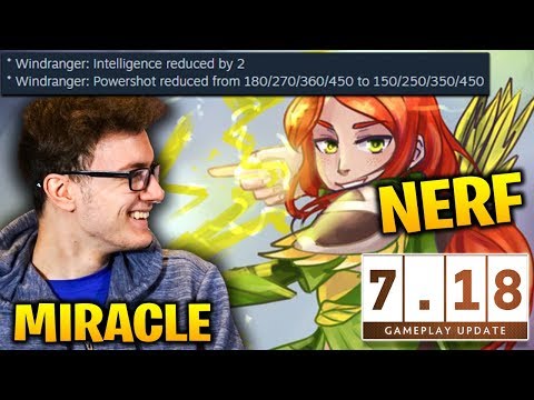 Miracle Windranger Nerfed in Dota 7.18 No Problem At All!