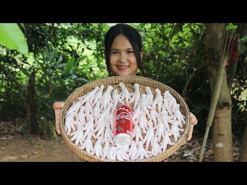 Awesome Cooking Chicken Feet With Coca Cola Dilecious Cook Recipe - Yummy Eating Show No Talking