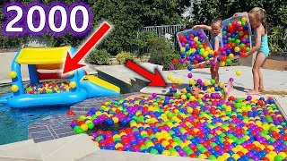 Ball Pit Balls Prank in Dad&#39;s Hot Tub Prank &amp; Floating Ball Pit in Our Swimming Pool!!! (2000 Balls)