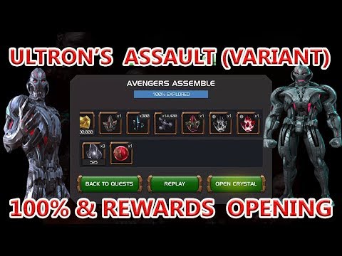 ULTRON'S ASSAULT 100%  (VARIANT) REWARDS OPENING marvel contest of champion