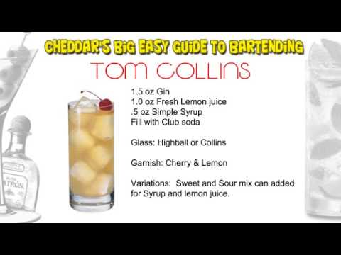 Cheddar's Cocktail Recipes: Tom Collins & Vodka Collins