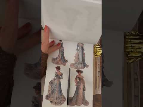 ASMR Gibson Girl in Blue themed page.There are 4 hidden pockets on this page. Can you find them all?