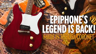 Video thumbnail for Epiphone's Legend Is Back! | Exploring The Epiphone USA Coronet! by Peach Guitars