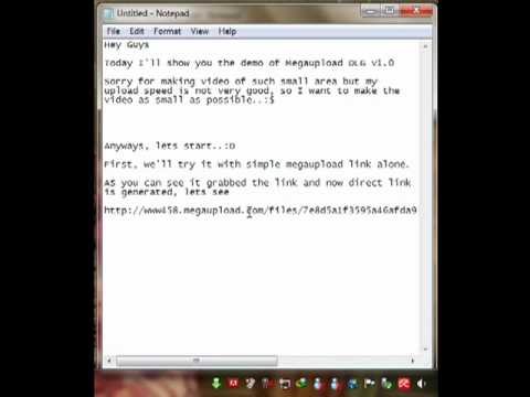 Megaupload DLG v1.0 - Generates megaupload direct links.