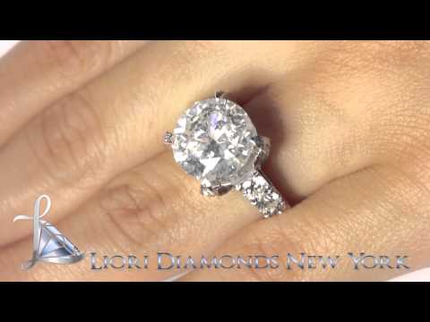 ER-SOLD-071 - 10.94 Carat F-SI2 Certified Natural Round Diamond Engagement Ring 18k White Gold
