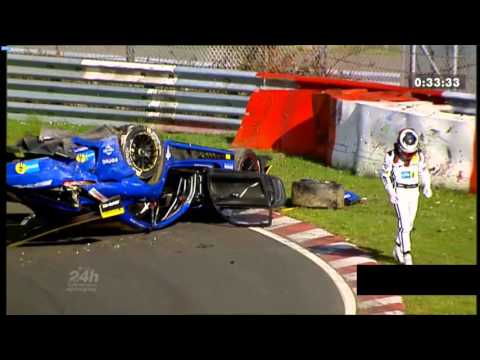 24h Nürburgring Qualifying Race  - Crash Mercedes AMG GT3 2016 Hohenrainschikane