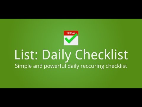 Daily Checklist Video