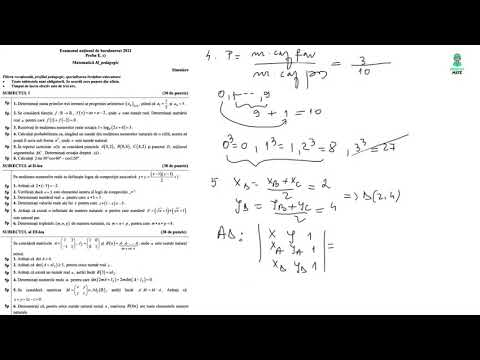 Rezolvarea subiectului dat la simularea examenului de bacalaureat M Pedagogic, 2021