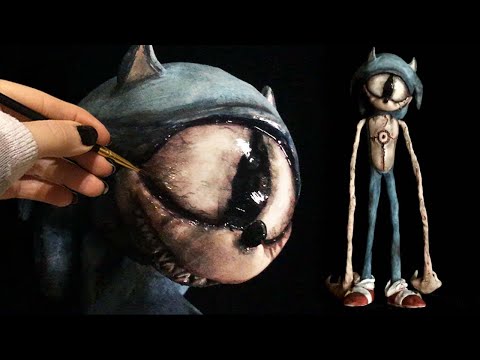 Sculpting Sonic.exe - How to sculpt Sonic.eyx, Monster, Sculpture, Clay, DIY, FNAF Realistic Style
