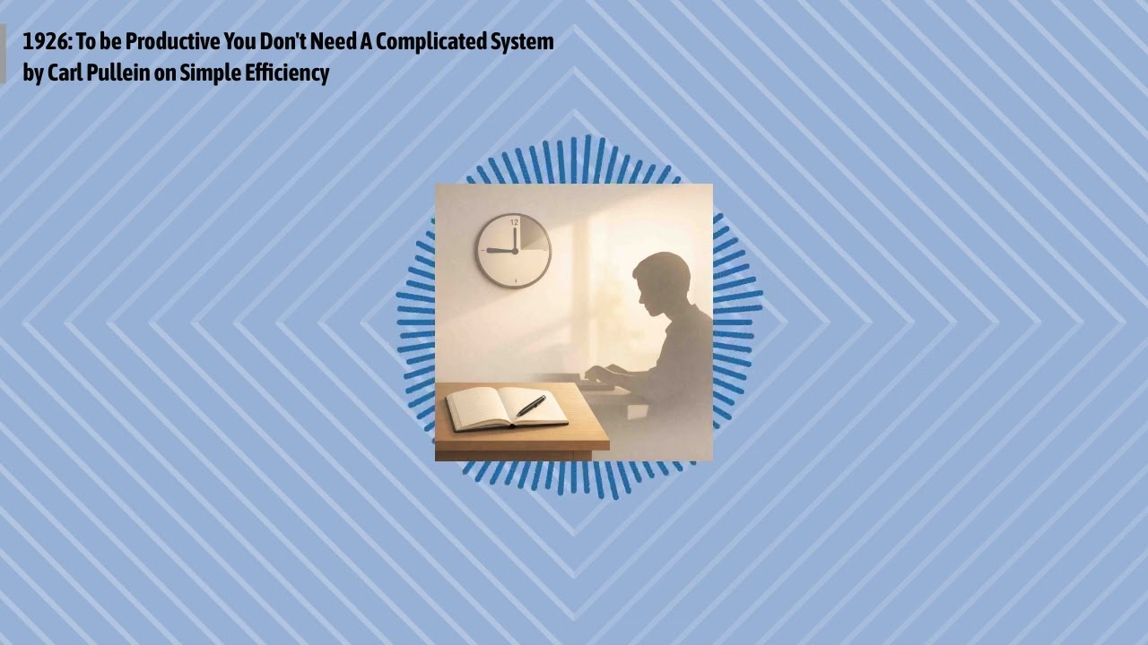 1926: To be Productive You Don't Need A Complicated System by Carl Pullein on Simple Efficiency...