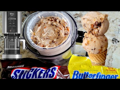 Ninja Creami Snickers & Butterfinger Ice Cream Lite Coconut milk Swerve Xanthan gum