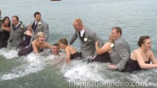 Caught on tape: Wedding party falls into lake