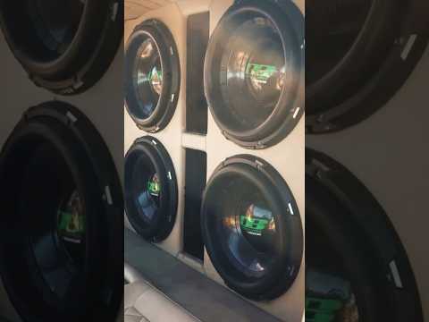 (4) DB Apocalypse 4515R 15” in wall built getting Crazy #bass #deafbonce #automobile #carsubwoofers