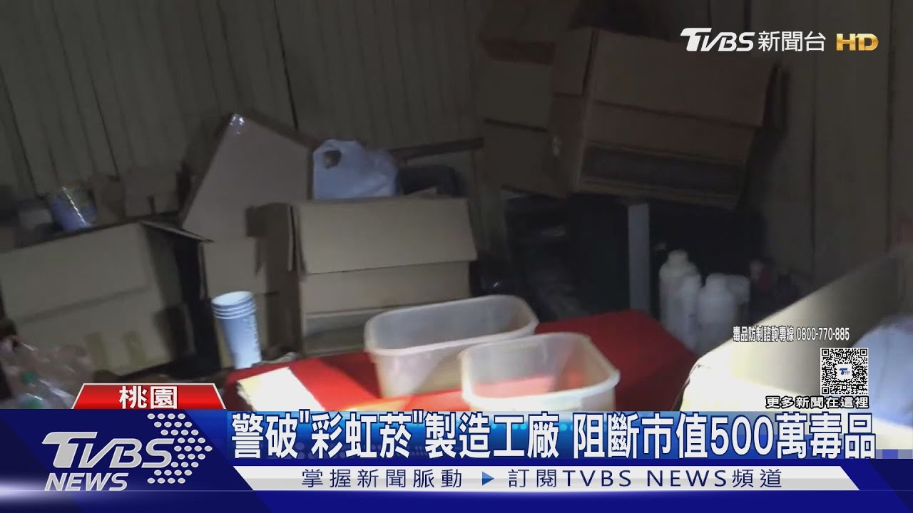 工廠藏毒!紙箱堆滿「彩虹菸」原料 警突襲查扣 阻斷市值500萬毒品