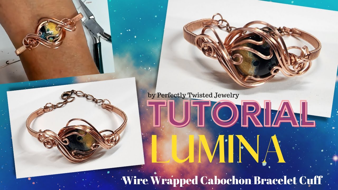 Lumina  MAKE a Wire Wrap Bracelet Cuff Tutorial DIY Jewelry Making Wire Wrapping Stones STEP BY STEP