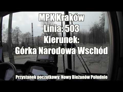 Linia: 503, kierunek: Górka Narodowa Wschód - MPK Kraków | Cabview Electric Bus