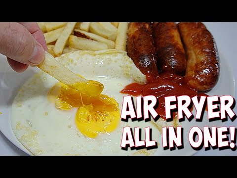 Sausage Egg and Chips in the Air fryer all in one!