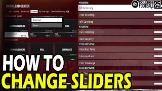 How to Change Sliders in College Football 25