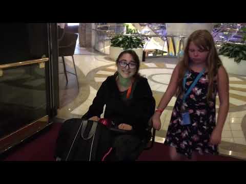 Riding a scooter on a cruise ship