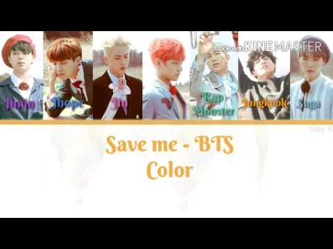 Bangtan boys/BTS [방탄소년단] - Save me [Karaoke ver.] Color Coded Lyrics [Instrumental with background]