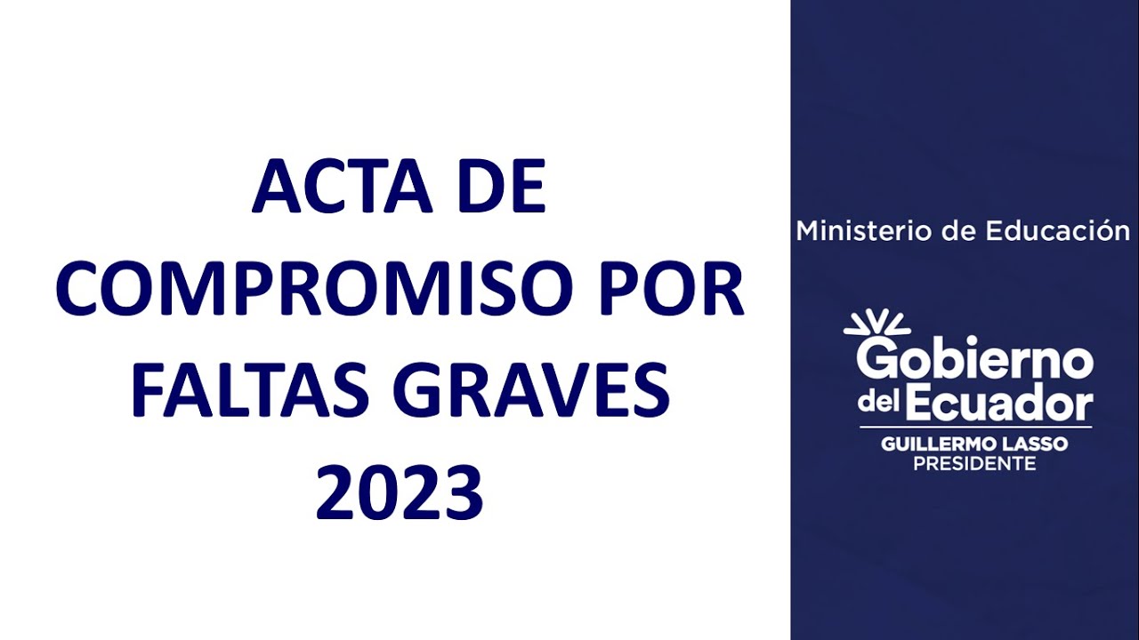 ACTA DE COMPROMISO POR FALTAS GRAVES 2023
