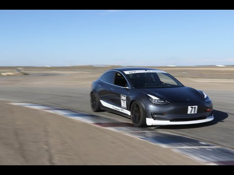 Racing Tesla Model 3 - 1:54.6 Record Lap Buttonwillow Raceway Unplugged Performance Tuned