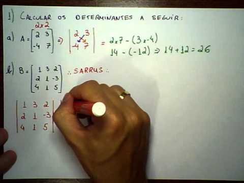 Álgebra Linear   Determinante de Ordem 2 e Ordem 3   Sarrus   Exemplo