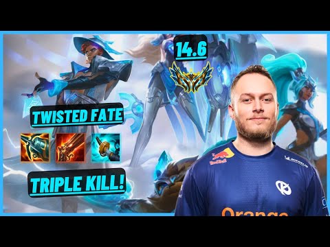 KC CABOCHARD: TWISTED FATE VS GRAGAS (TOP) TRIPLE KILL - EUW CHALLENGER - PATCH 14.6