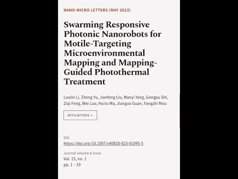 Swarming Responsive Photonic Nanorobots for Motile-Targeting Microenvironmental Mappi... | RTCL.TV