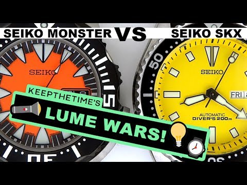 Seiko Orange Monster VS SKXA35 Divers | LUME WARS! #19 ⌚️💡 🔦