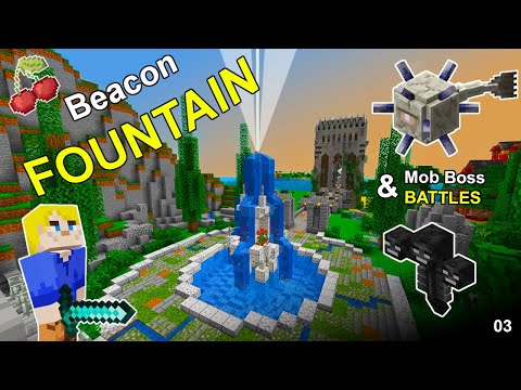 EPIC Minecraft Mob Boss Battles and Beacon Fountain! #3