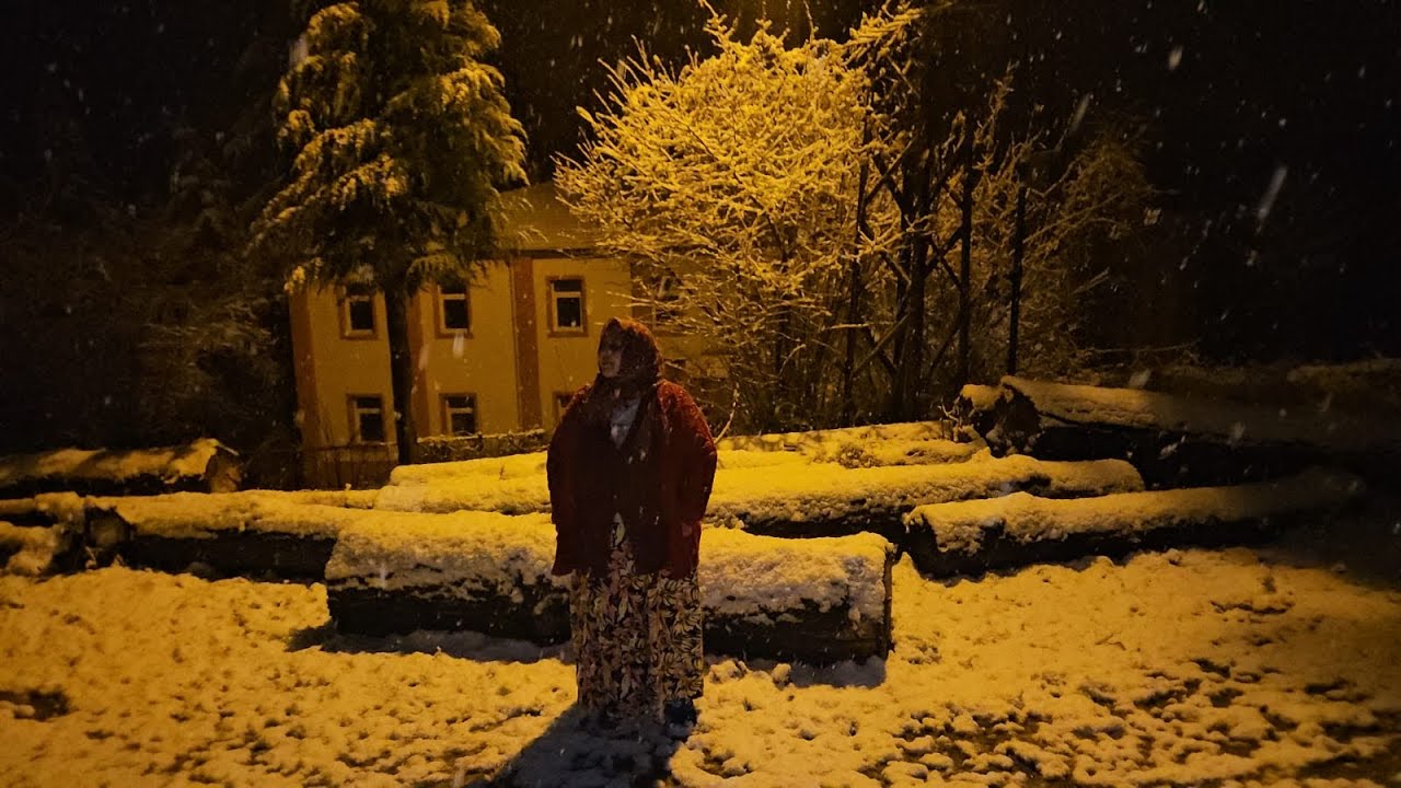 ‼️KAR YAĞIŞI KÖYDE SESSİZ VE HUZURLU Bİ AKŞAM ‼️