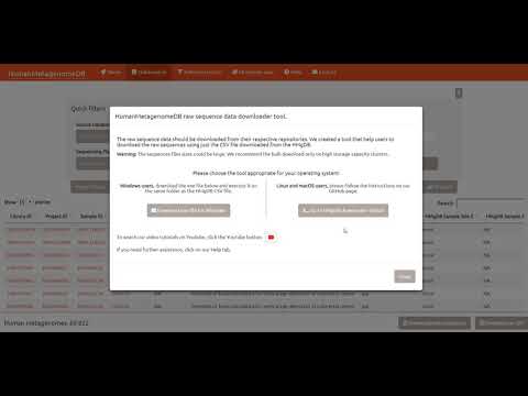 HumanMetagenomeDB: Raw Sequence Data Download on Linux.
