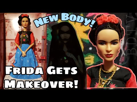 Frida Kahlo Barbie gets a Gypsie Makeover!  Head swap onto MTM doll body and new Hair & Fashion!
