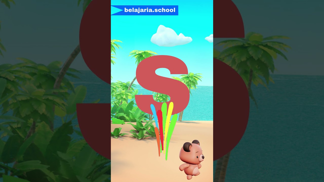 Belajar menulis dan mengenal alfabet huruf S besar untuk anak #shorts